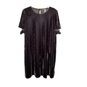 Ava & Viv charcoal gray velvet dress, NWT, sz 3x, no pockets